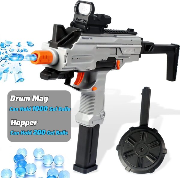 UZI Electric Automatic Gel Ball Blaster with Drum Magazine Full Auto Fire Mode