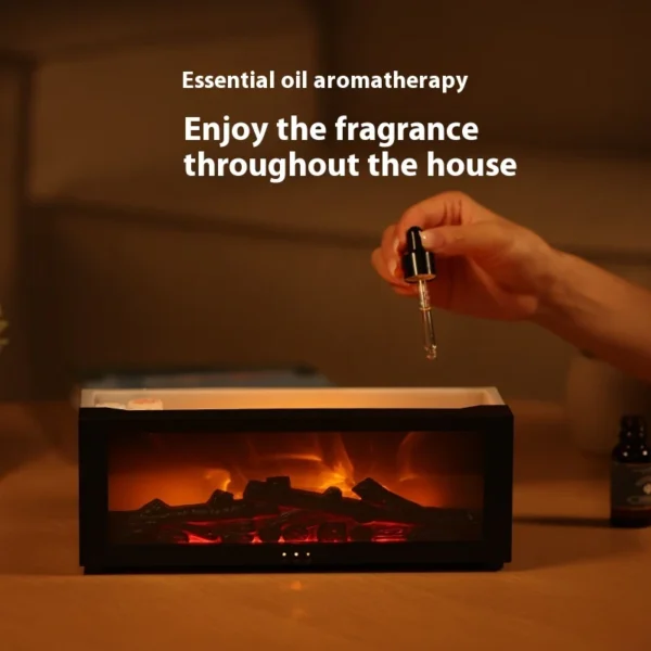 High End Fireplace Shape Flame Humidifiers Innovation 7-Color Flame Oil Essential Aroma Diffuser - Image 5